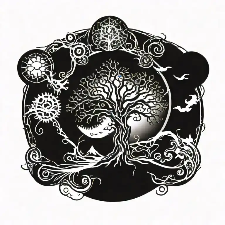 Tree Of Life surrounded tattoo design idea
