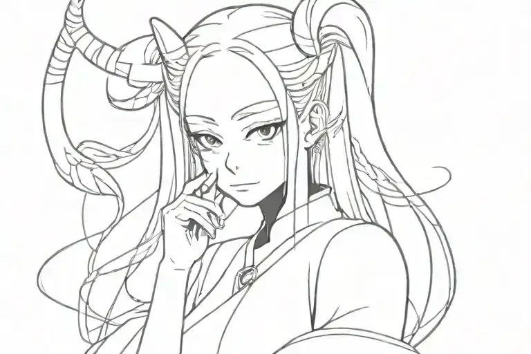 kaguya with horns from anime naruto tattoo design idea