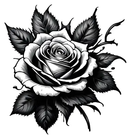 rose wrapped around crankshaft transforming tattoo design idea