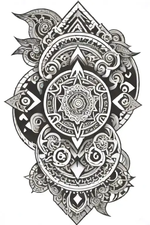 aztec sacred geometry patterns tattoo design idea