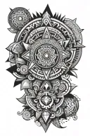 aztec sacred geometry patterns tattoo design idea