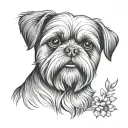 shih tzu dog face tattoo design idea