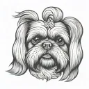 shih tzu dog face tattoo design idea