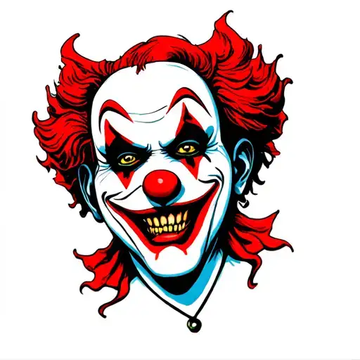 evil clown mask tattoo design idea