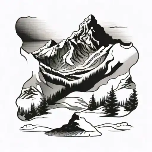 mount crested butte with snow tattoo design idea