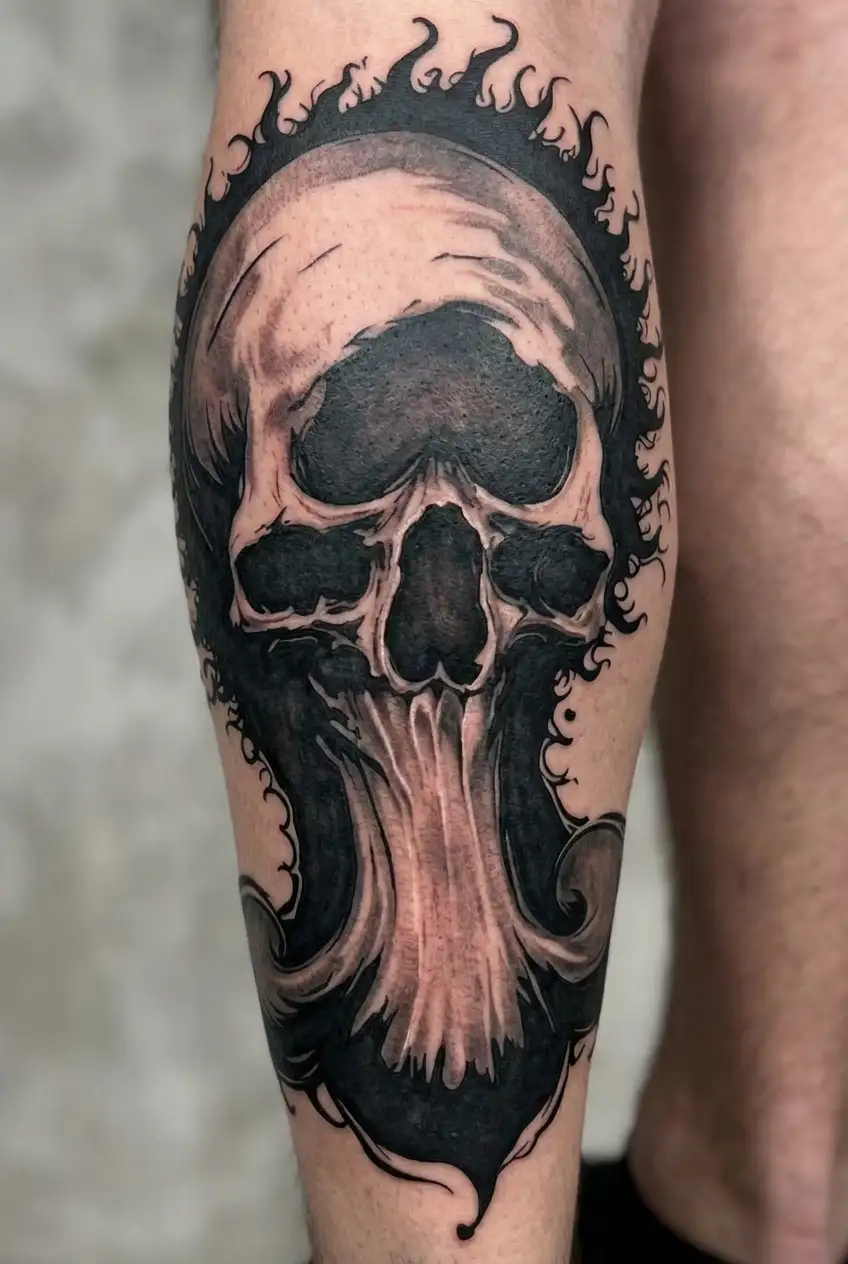 penis with hairs tattoo design idea