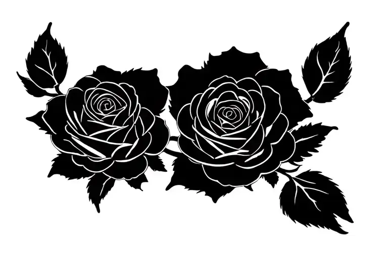 5 single roses arranged in a straight line to go on lower back tattoo design idea