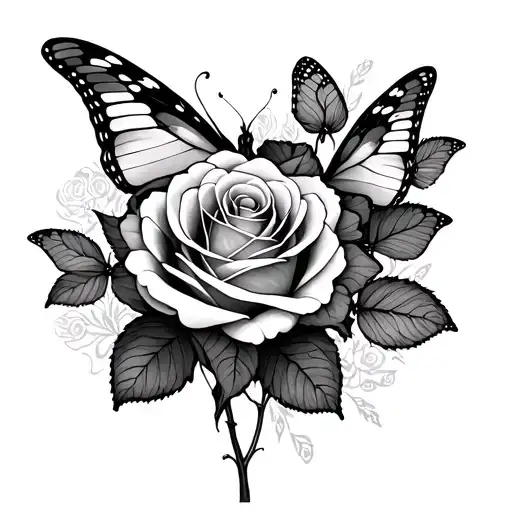 reasons to live are reasons to die with roses and butterflies  tattoo design idea