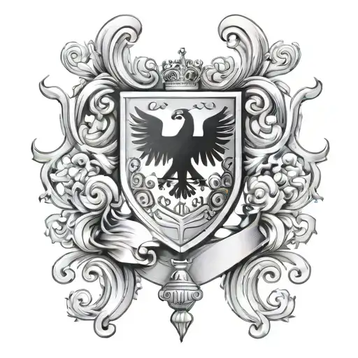 coat of arms heaven gate with holy trinity tattoo design idea