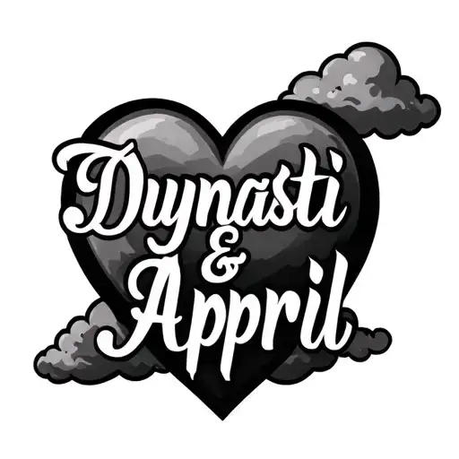 "Dynasti & April" "Dynasti & April" "Dynasti & April" "Dynasti & April" "Dynasti & April" Name in Heart Shape Shape Clouds tattoo design idea