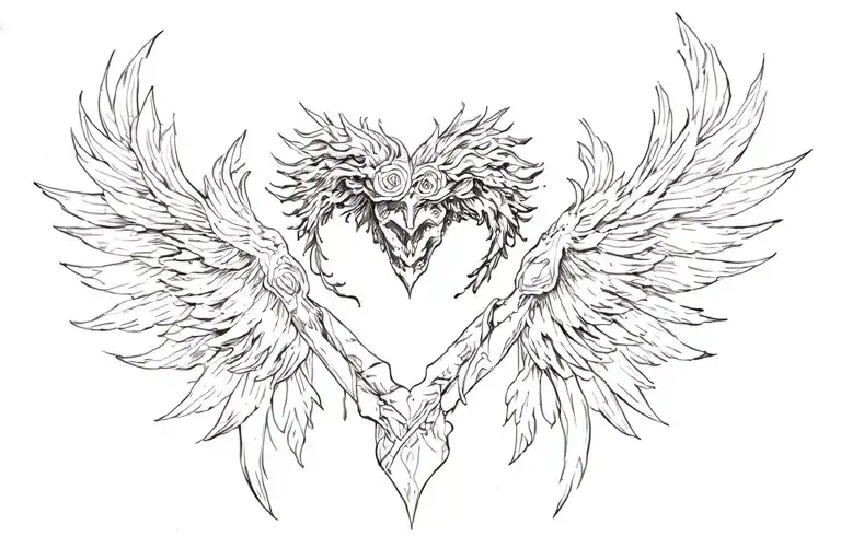 Love Eros Dionysos Ares tattoo design idea