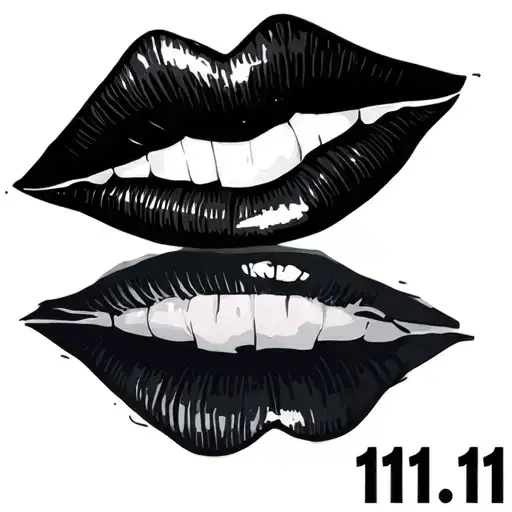 kiss marks left on a mirror with the date 11.11 tattoo design idea