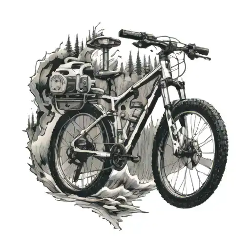 MTB bike ride tattoo design idea