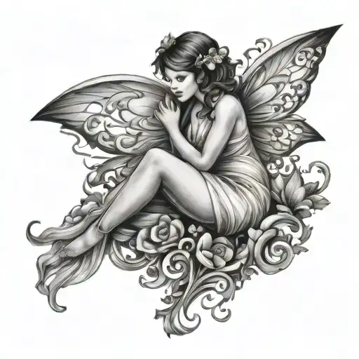 pregnancy fairy tattoo design idea