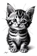 a kitten playing with the sun tattoo design idea