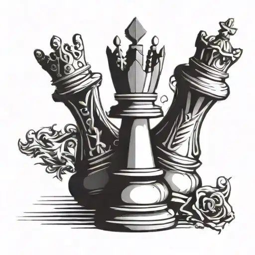 queen chess piece tattoo design idea