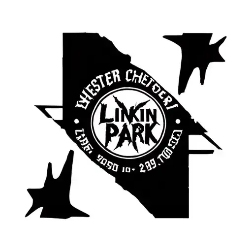 linkin park logo with chesters name in it tattoo design idea