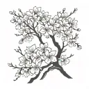 cherry blossom tree frangipanis tattoo design idea