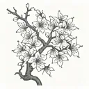 cherry blossom tree frangipanis tattoo design idea