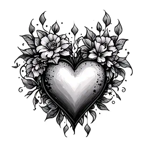 Heart Initials tattoo design idea