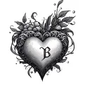Heart Initials tattoo design idea
