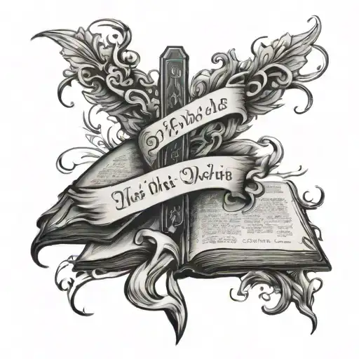 bible scripture verses flowing tattoo design idea