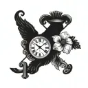 Recreate this image but at the bottom put the date 11/15/2019 in Roman numerals 3 crosss  tattoo design idea