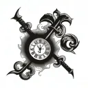 Recreate this image but at the bottom put the date 11/15/2019 in Roman numerals 3 crosss  tattoo design idea