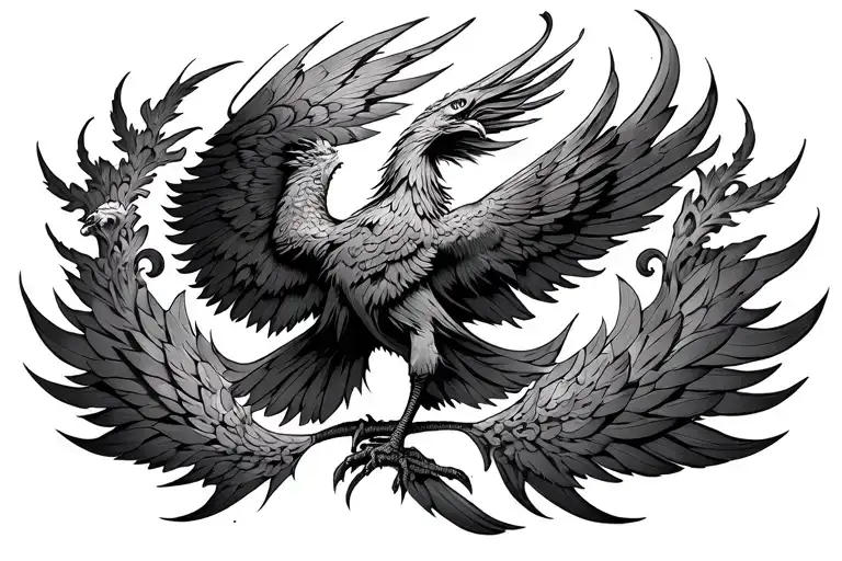 mandala with phoenix rising tattoo design idea