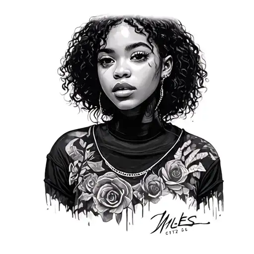 inspired by the song miles by sza CTRL album tattoo design idea