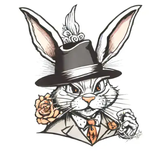 bugs bunny gangster tattoo design idea