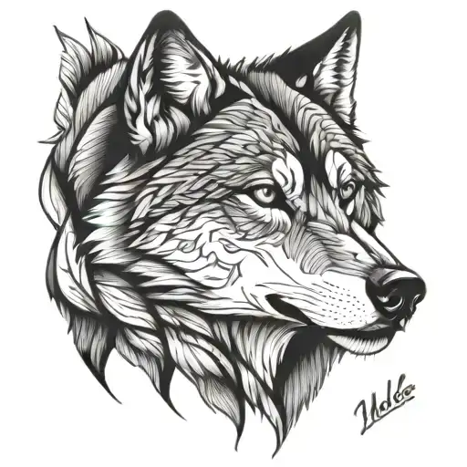 spirit animal wolf tattoo design idea