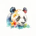 Panda bear tattoo design idea