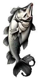 bass boat fishing bass fish transforming tattoo design idea