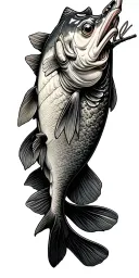 bass boat fishing bass fish transforming tattoo design idea