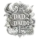 Make A tattoo (right Above The knee) for A dad who pased away with his birth date in arabic nummbers And death date in r tattoo design idea