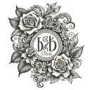 Make A tattoo (right Above The knee) for A dad who pased away with his birth date in arabic nummbers And death date in r tattoo design idea