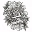 Make A tattoo (right Above The knee) for A dad who pased away with his birth date in arabic nummbers And death date in r tattoo design idea