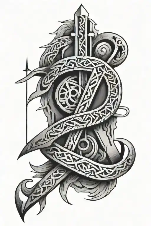 Goth Viking runes tattoo design idea