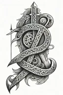 Goth Viking runes tattoo design idea