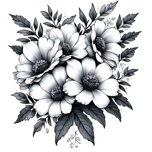 may flowers blooming tattoo design idea
