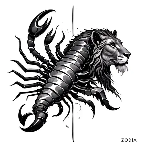 zodia sign leo, scorpio and virgo tattoo design idea