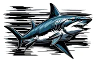 mako shark emerging tattoo design idea