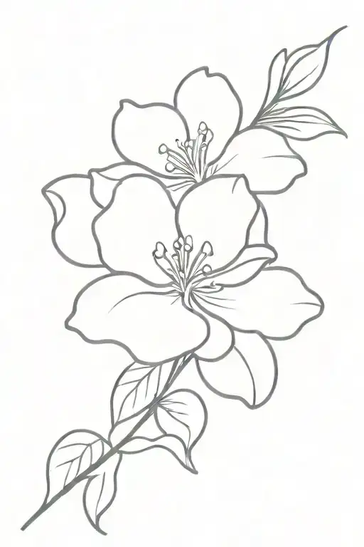 violet flower tattoo design idea