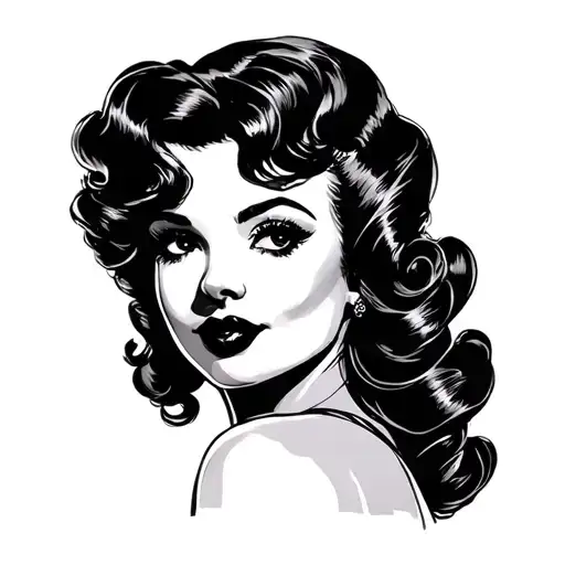 Black Pin Up Girl tattoo design idea