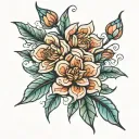 stain glass flowers tattoo design idea