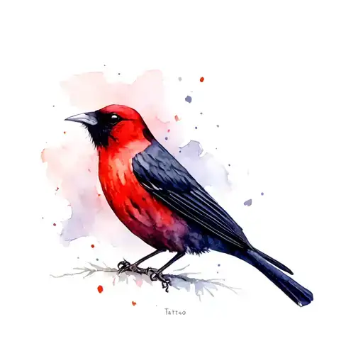 red winged blackbird tattoo design idea