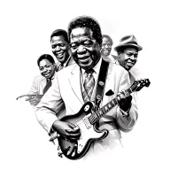 B.B. King and friends blues musicians collage  tattoo design idea