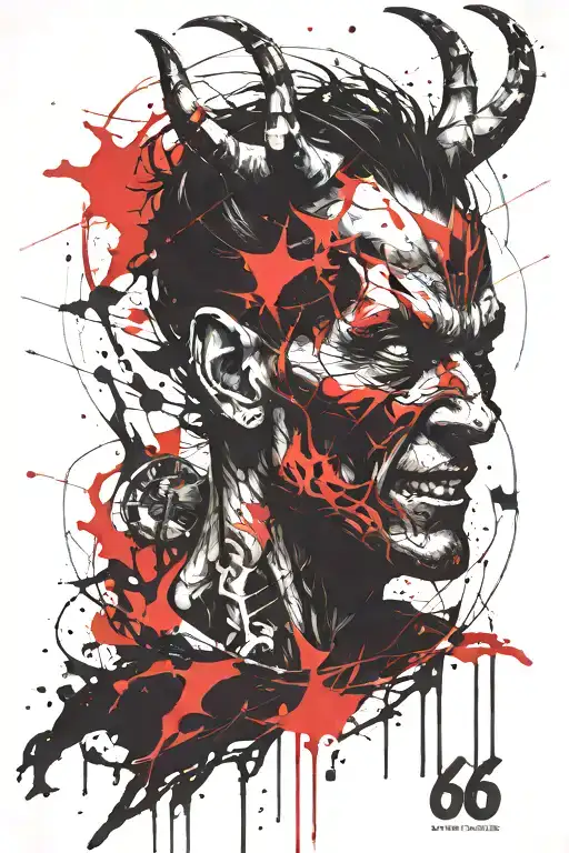 666, Devil, demon, hell tattoo design idea