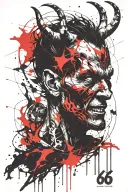 666, Devil, demon, hell tattoo design idea